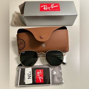 Brand New & Auth Ray ban Hexagonal custom Gold 51 21